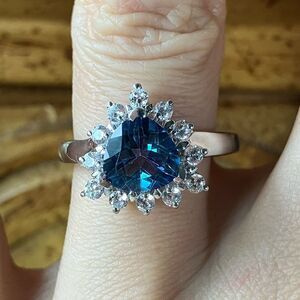Genuine Blue Mystic Topaz Sterling Silver Ring Size 7